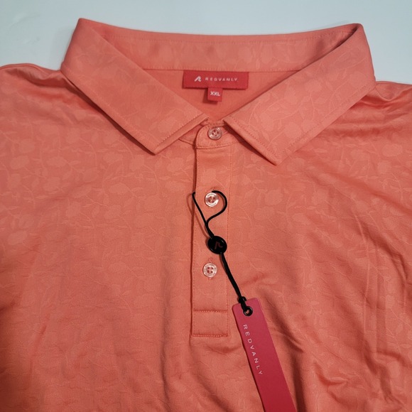 Redvanly Other - NWT REDVANLY Men's XXL Coral Jacquard Polo Shirt Athletic Golf Luxury PUREPoly